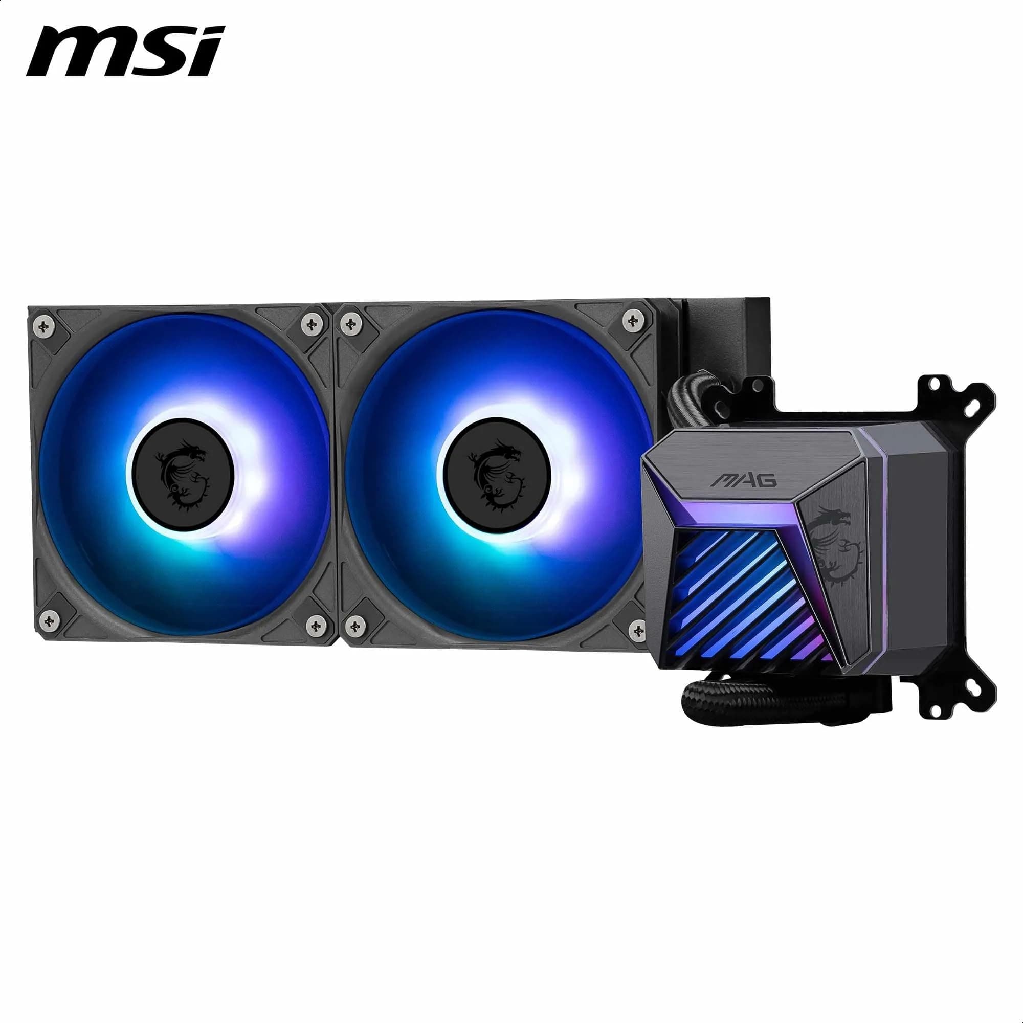 MSI MAG CORELIQUID A15 240 AIO CPU Liquid Cooler - Kupfersockel mit voller Abdeckung, verbessertes Wasserkanaldesign, ARGB GEN2, CycloBlade 9 Lüfter, Split-Flow Radiator, Lüfter mit Rifle-Lager Bild 3