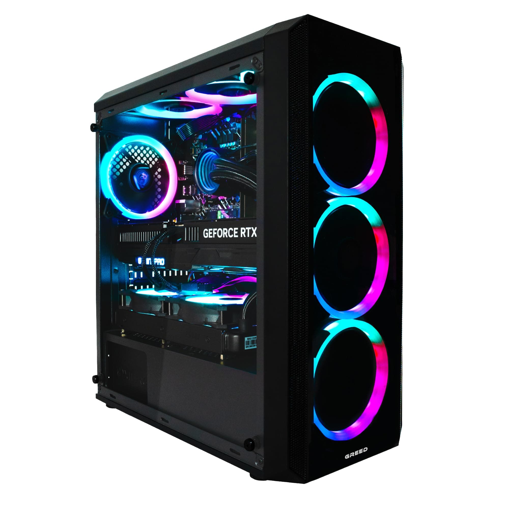 Greed® MK2 Pro - High End Gaming PC - Intel Core i7 12700F + Nvidia Geforce RTX 5070 12GB - Schneller RGB Computer + 4K Rechner mit 4,9 GHZ - 32 GB DDR4 RAM - Wasserkühlung - 1TB SSD - WLAN + W11 Pro MK2 PRO | RTX 5070 INTEL 32GB