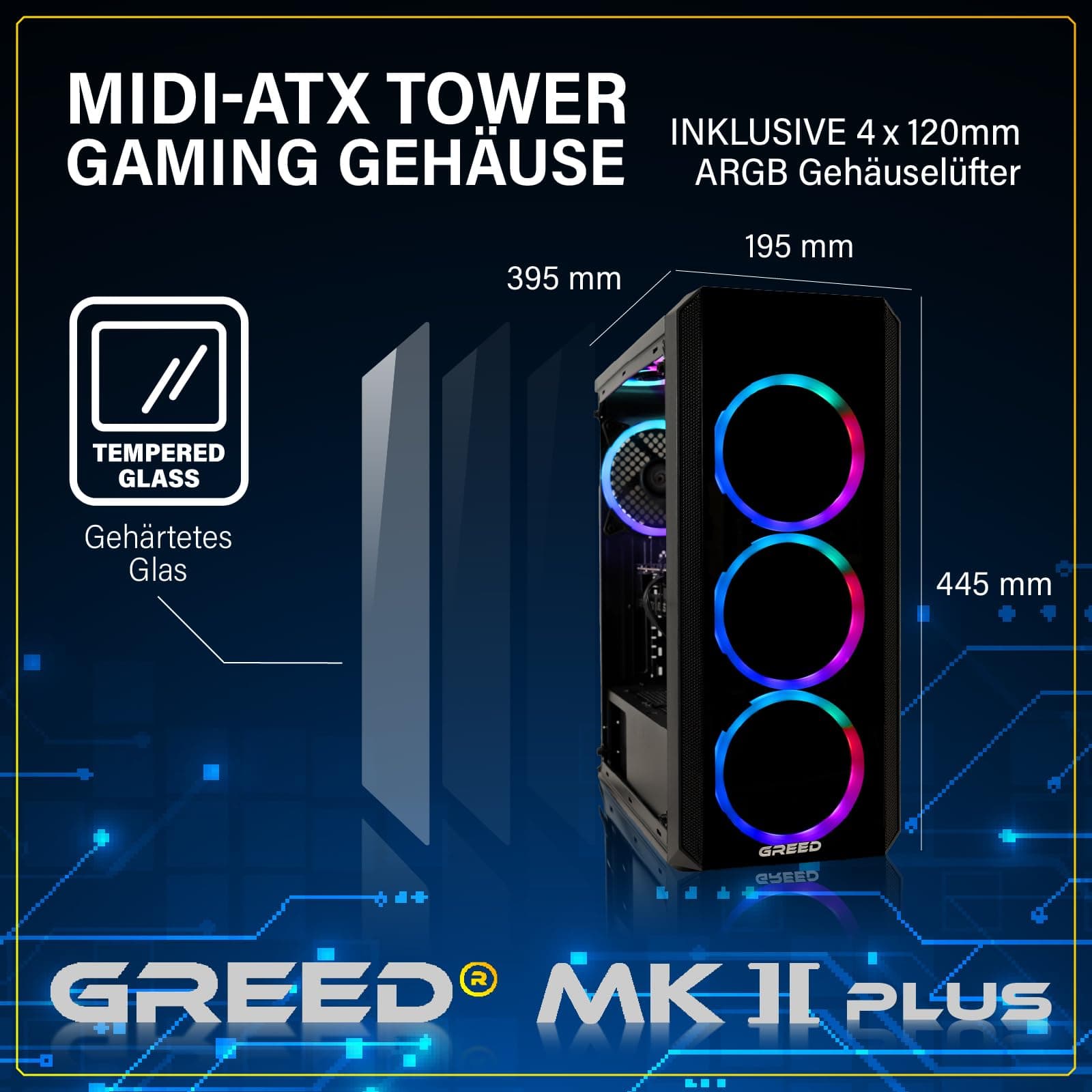 Greed® MK2 Plus - High End Gaming PC – Intel Core i7-12700F + RX 9060 XT 16GB - Schneller RGB Computer + 4K Raytracing Rechner mit 4,9 GHZ - 32GB DDR4 RAM - 1TB SSD + 750W Netzteil - WLAN + W11 Pro MK2 PLUS | 9060 XT INTEL 32GB Bild 2