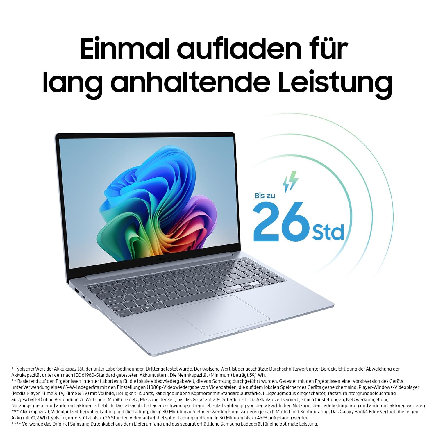 Samsung Galaxy Book4 Edge AI-Laptop, 15,6-Zoll-Display, 16GB RAM, Snapdragon X Plus Prozessor, Notebook 512GB Speicher, Copilot+ PC, Sapphire Blue, 3 Jahre Herstellergarantie [Exklusiv bei Amazon] Bild 6