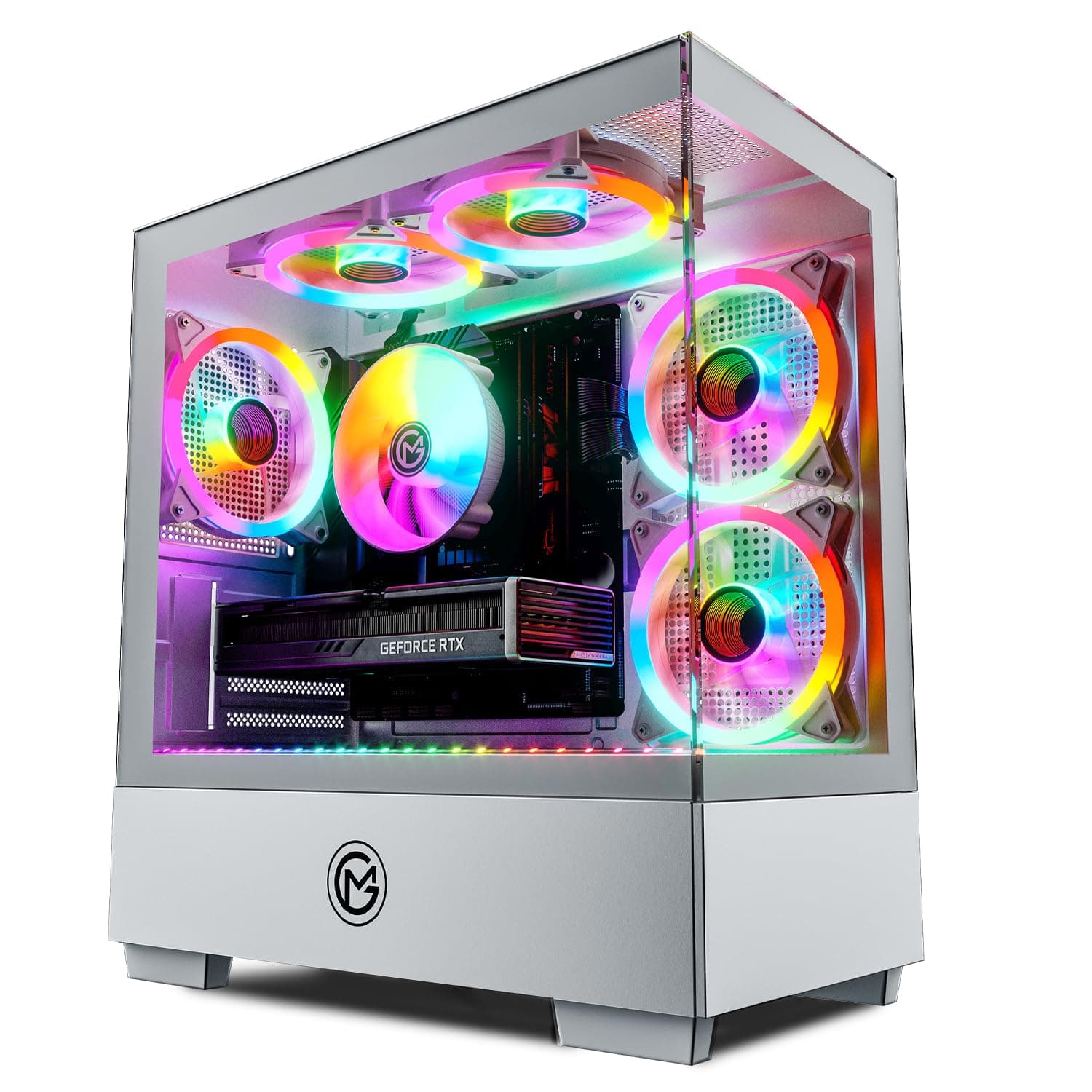 GameMachines Evolv Snow Edition - Gaming PC - AMD Ryzen 7 5700X - AMD Radeon RX 9070 16GB - 1TB SSD - 32GB DDR4 - WLAN - Win 11 Pro RX 9070 + 32GB RAM Weiß
