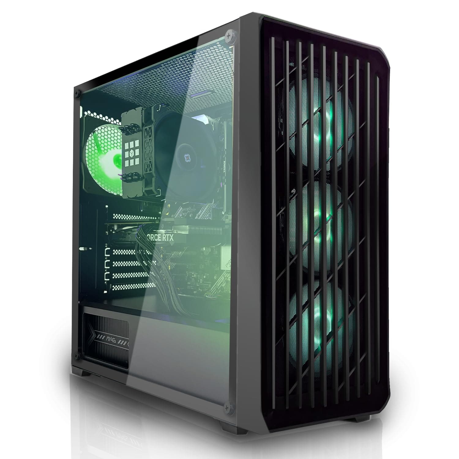 SYSTEMTREFF High-End Gaming PC AMD Ryzen 5 9500F 6x5GHz | AMD Radeon RX 9060 XT 16GB DX12 | 1TB M.2 NVMe | 16GB DDR5 RAM | Windows 11 | WLAN Desktop Computer Rechner für Gamer, Zocker & Streamer