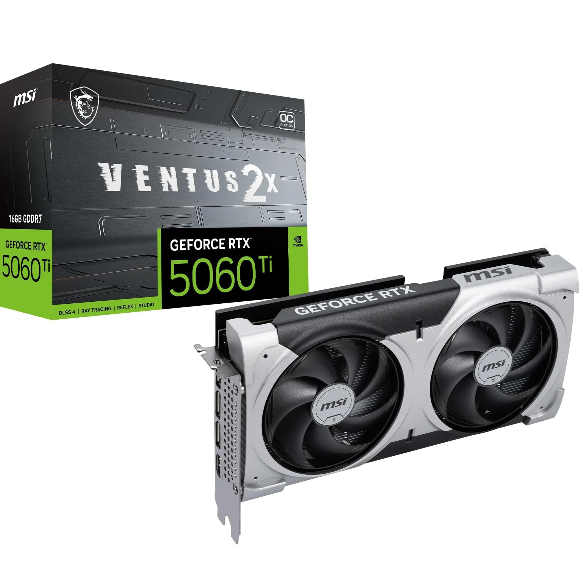 MSI GeForce RTX 5060 Ti 16G Ventus 2X OC Plus - 16GB GDDR7 (28Gbps/128-bit), PCIe 5, Boost: 2602 MHz, HDMI 2.1b, DisplayPort 2.1b, Extra Core-Pipes Bild 2