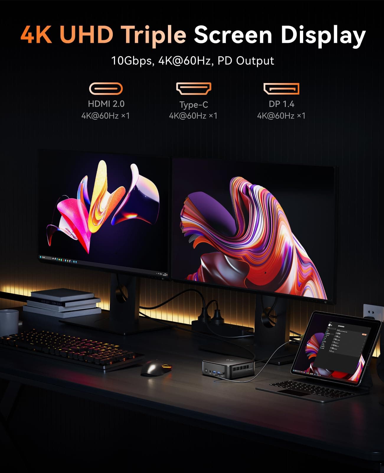 NiPoGi E3B Mini PC AMD Ryzen 5 7430U(Bis zu 4,3GHz) 16GB LPDDR4 512GB SSD mit AMD Radeon Graphics Micro Desktop Computer Für Büro/Heimkino/Meeting/Business/Trip |WiFi 6|BT 5.2|USB3.2 R5 7430U/ 16GB LPDDR4 512GB SSD Black Bild 5
