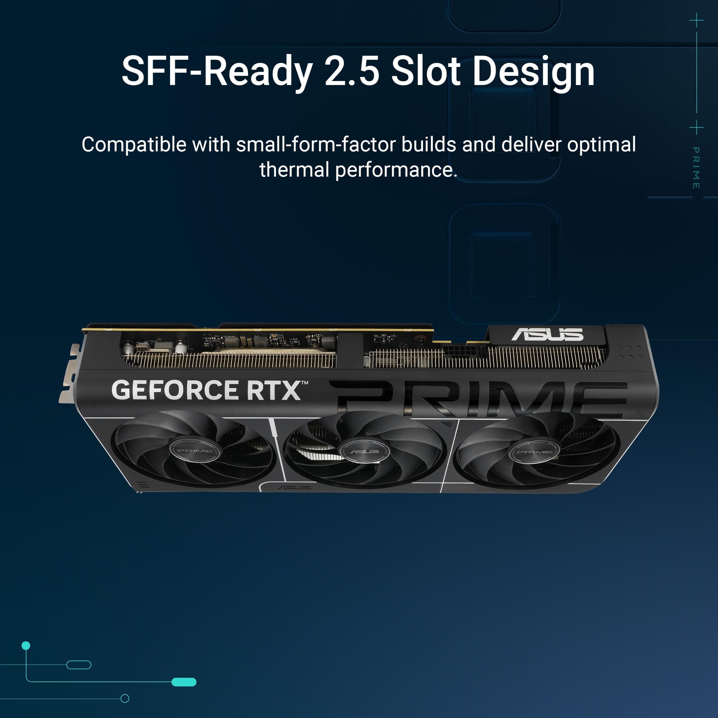 ASUS Prime GeForce RTX 5070 Ti 16GB GDDR7 OC Edition Gaming Grafikkarte (Nvidia GeForce RTX5070 Ti DLSS 4, 2,5-Slot Design, PCIe 5.0, 3X DisplayPort 2.1b, 1x HDMI 2.1b, PRIME-RTX5070TI-O16G) Bild 3