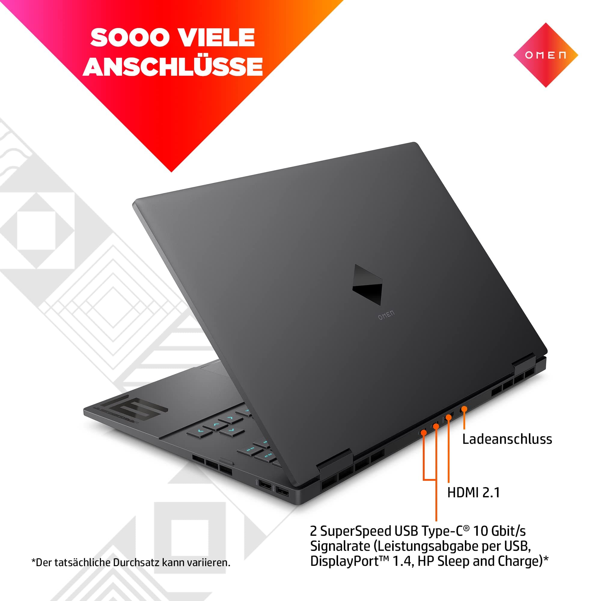 OMEN Gaming Laptop | 16,1" FHD IPS 144Hz Display | AMD Ryzen 7 6800H | 16 GB DDR5 RAM | 512 GB SSD | NVIDIA GeForce RTX 3070Ti | Windows 11 | 4-Zonen QWERTZ Tastatur mit RGB Beleuchtung | Mica Silver AMD Ryzen 7 6800H NVIDIA GeForce RTX 3070Ti FHD Display 144 Hz Bild 4