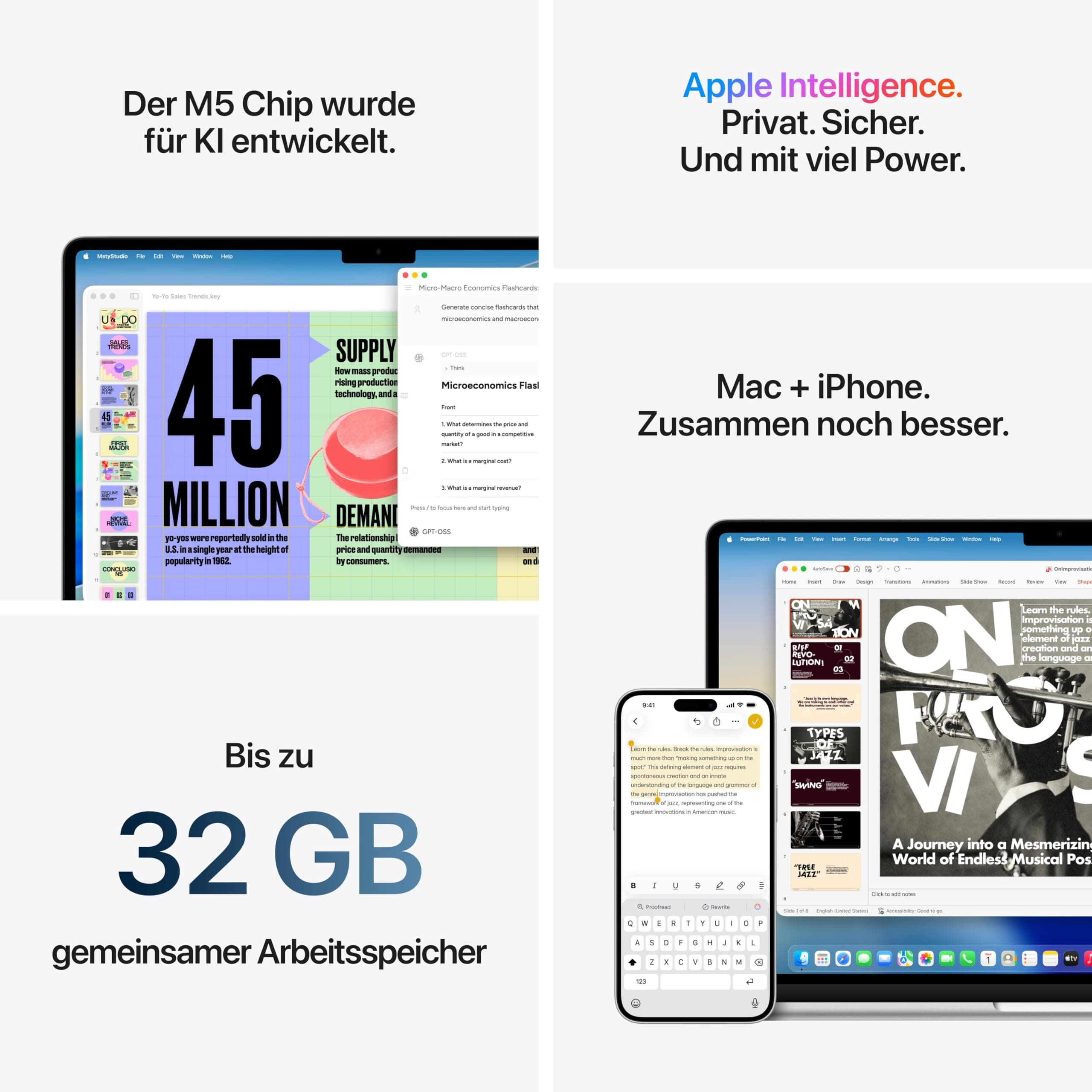 Apple 15" MacBook Air Laptop, M5 Chip mit 10‑Core CPU und 10‑Core GPU: Entwickelt für KI, 15,3" Liquid Retina Display, 16 GB gemeinsamer Arbeitsspeicher, 512 GB SSD, Touch ID, WLAN 7; Mitternacht 16 GB RAM 512 GB Mitternacht MacBook Air ohne Netzteil Bild 5