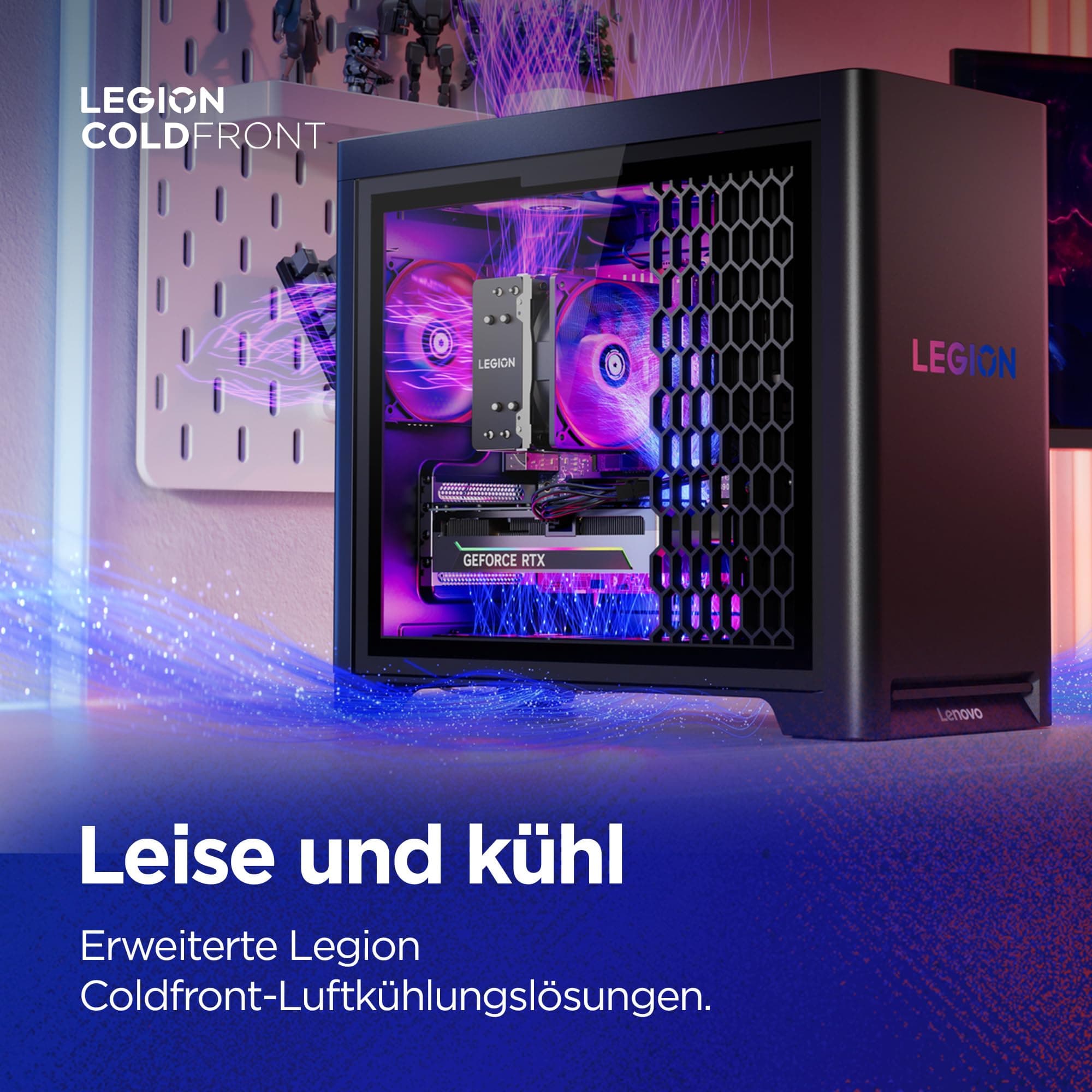 Lenovo Legion Tower 5i Gaming AI Desktop-PC | NVIDIA GeForce RTX 5070 | Intel Core Ultra 7 265KF | 32GB RAM | 2TB SSD | Win11 | Eclipse Black | Transparente Abdeckung | 30L | 3 Monate GamePass Intel Core Ultra 7 265KF NVIDIA GeForce RTX 5070 Bild 7
