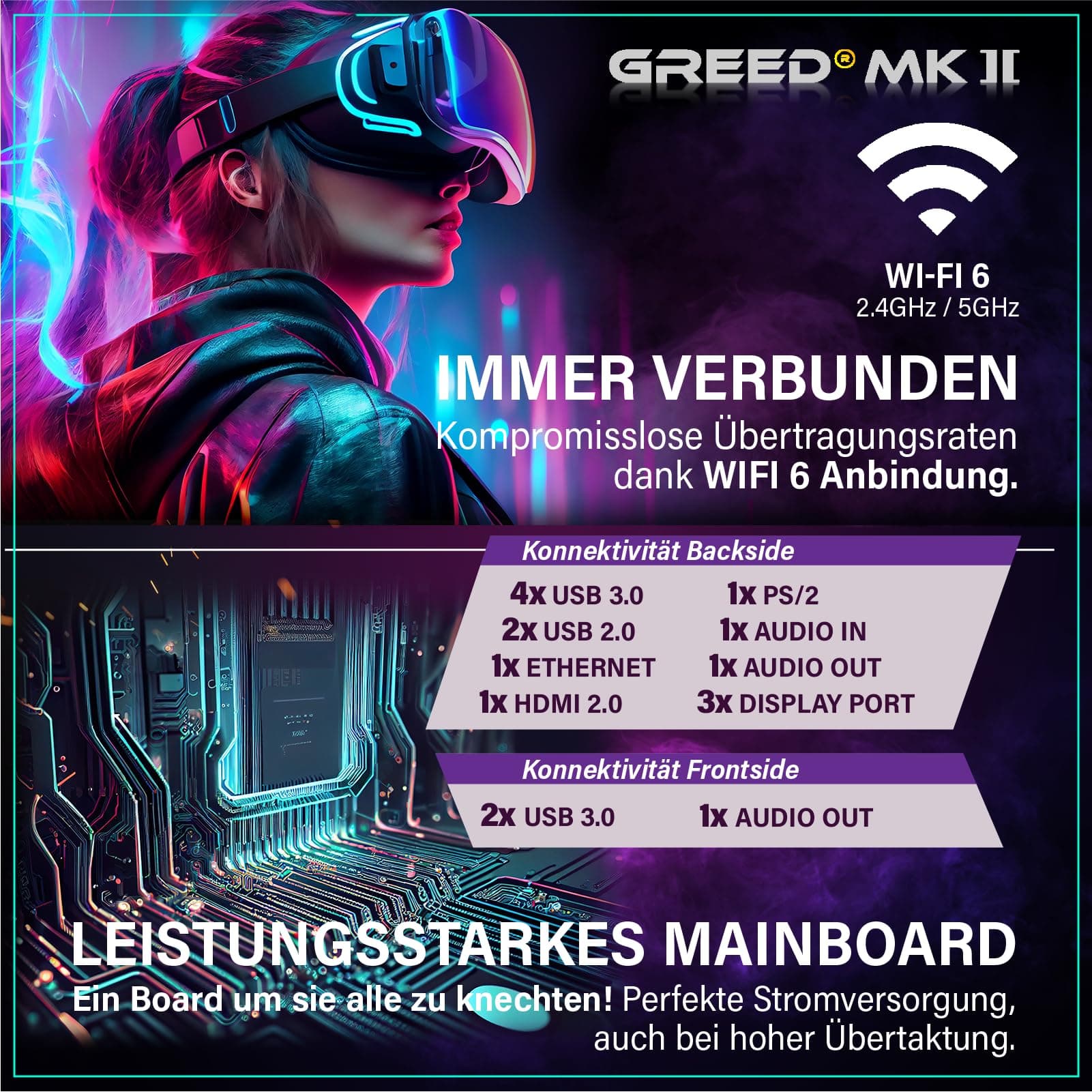 Greed® MK2 - High End Gaming PC - Intel Core i7 12700F & Nvidia Geforce RTX 5060 Ti (8GB) - Ultra Schneller RGB Computer + 4K Raytracing Rechner mit 4,9 GHZ - 16 GB DDR4 RAM - 1TB SSD - WLAN + W11 Pro MK2 | RTX 5060 Ti INTEL 16GB Bild 6