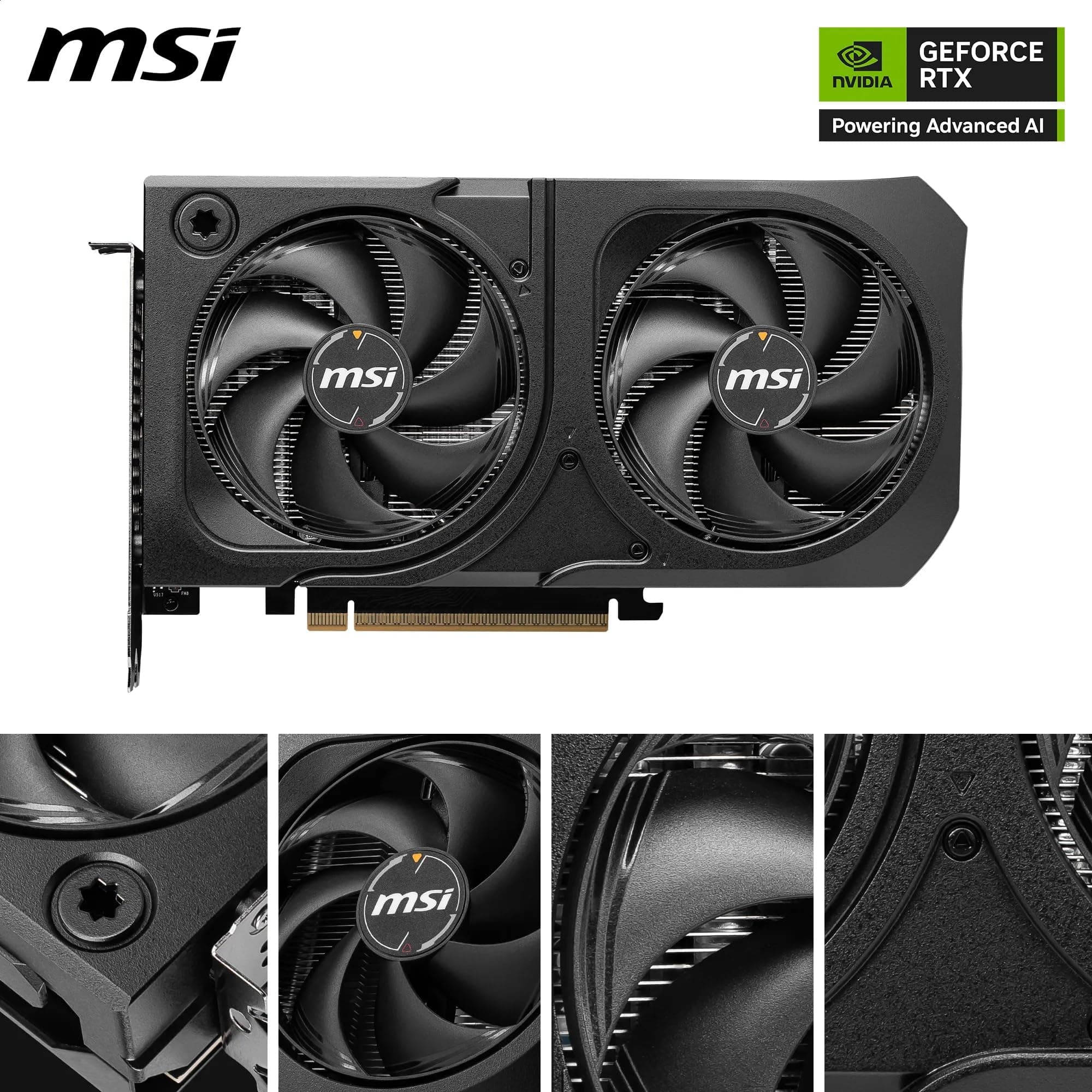 MSI GeForce RTX 5060 Ti 16G Shadow 2X OC Plus - 16GB GDDR7 (28Gbps/128-bit), PCIe 5, Boost: 2602 MHz, HDMI 2.1b, DisplayPort 2.1b, Metall Rückplatte Bild 3