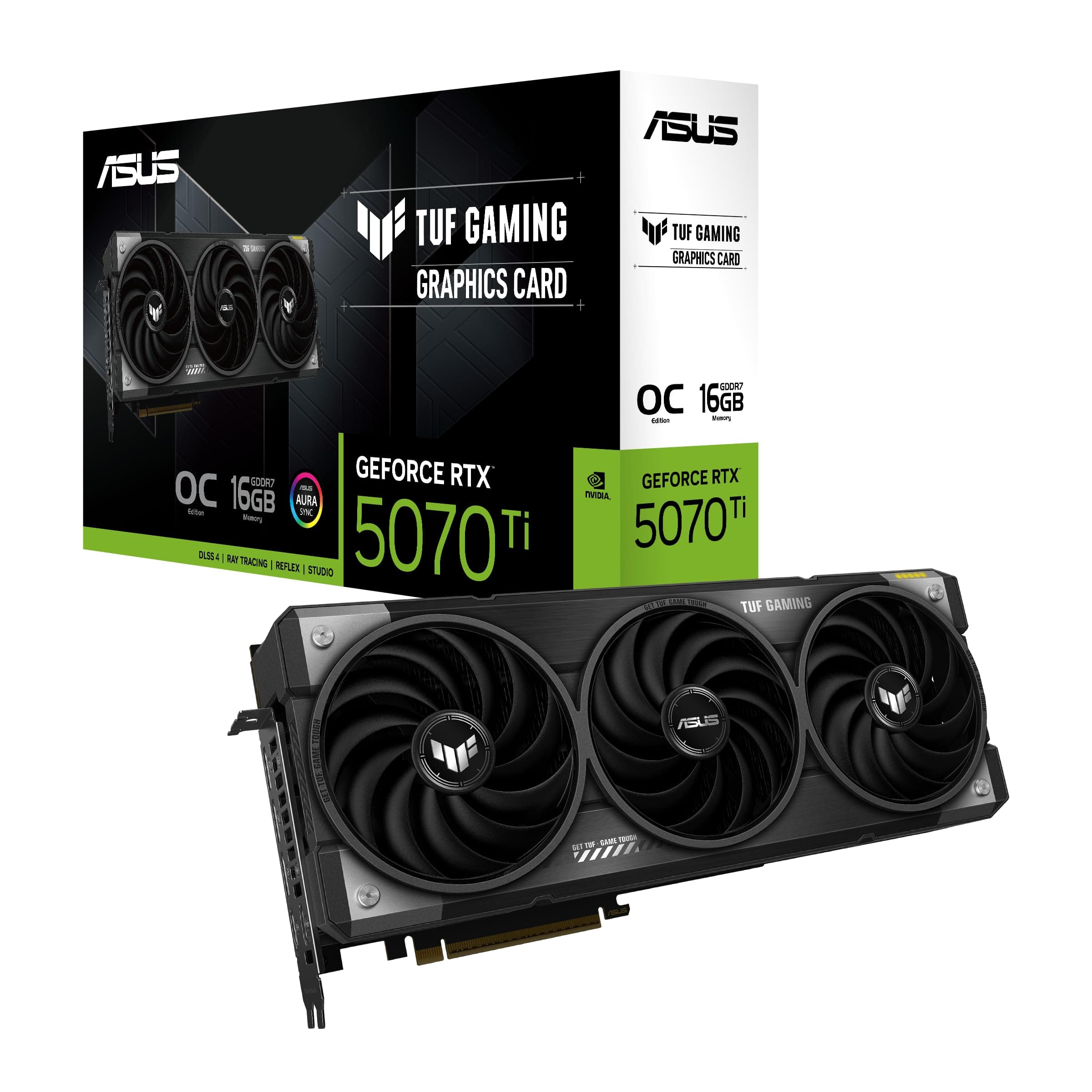 ASUS TUF Gaming GeForce RTX 5070 Ti 16GB GDDR7 OC Edition Gaming Grafikkarte (Nvidia GeForce RTX5070 Ti DLSS 4, 3,6-Slot Design, PCIe 5.0, 3X DisplayPort 2.1b, 2X HDMI 2.1b, TUF-RTX5070TI-O16G-GAMING) Bild 2