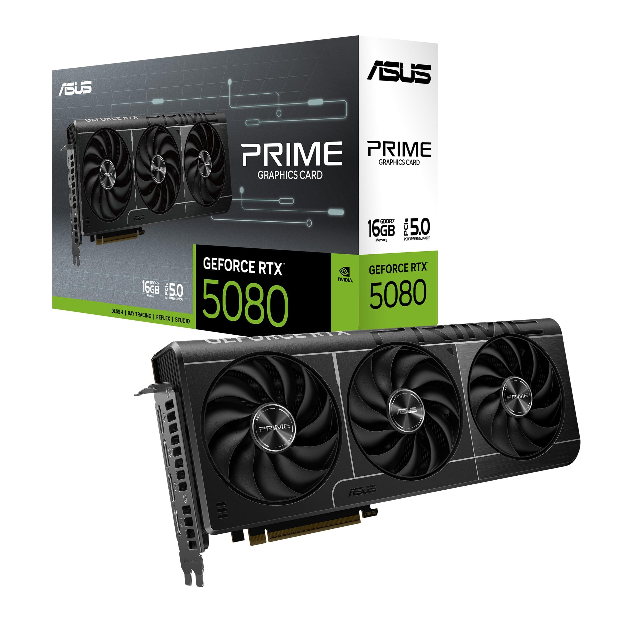 Asus TUF Gaming GeForce RTX ™ 5080 16GB GDDR7 Gaming Grafikkarte (PCIe® 5.0, HDMI®/DP 2.1, 3.6-Slot, Komponenten in Militärqualität, schützende PCB-Beschichtung, Axial-Tech-Lüfter, Dampfkammer)