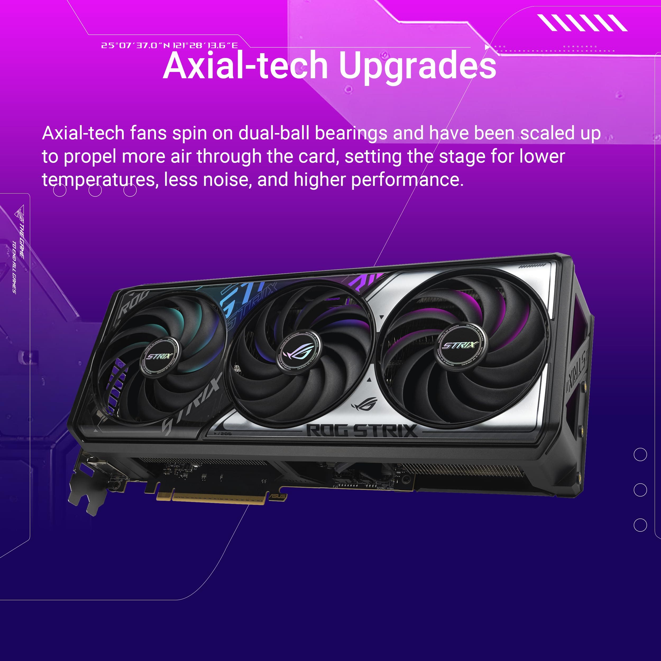 ASUS ROG Strix GeForce RTX 5070 Ti OC 16 GB GDDR7 Grafikkarte (PCIe 5.0, HDMI/DP 2.1, 3.2-Slot, Axial-tech Lüfter, Vapor Chamber MaxContact Design, Phase-Change GPU Thermal Pad, Aura Sync) Bild 3