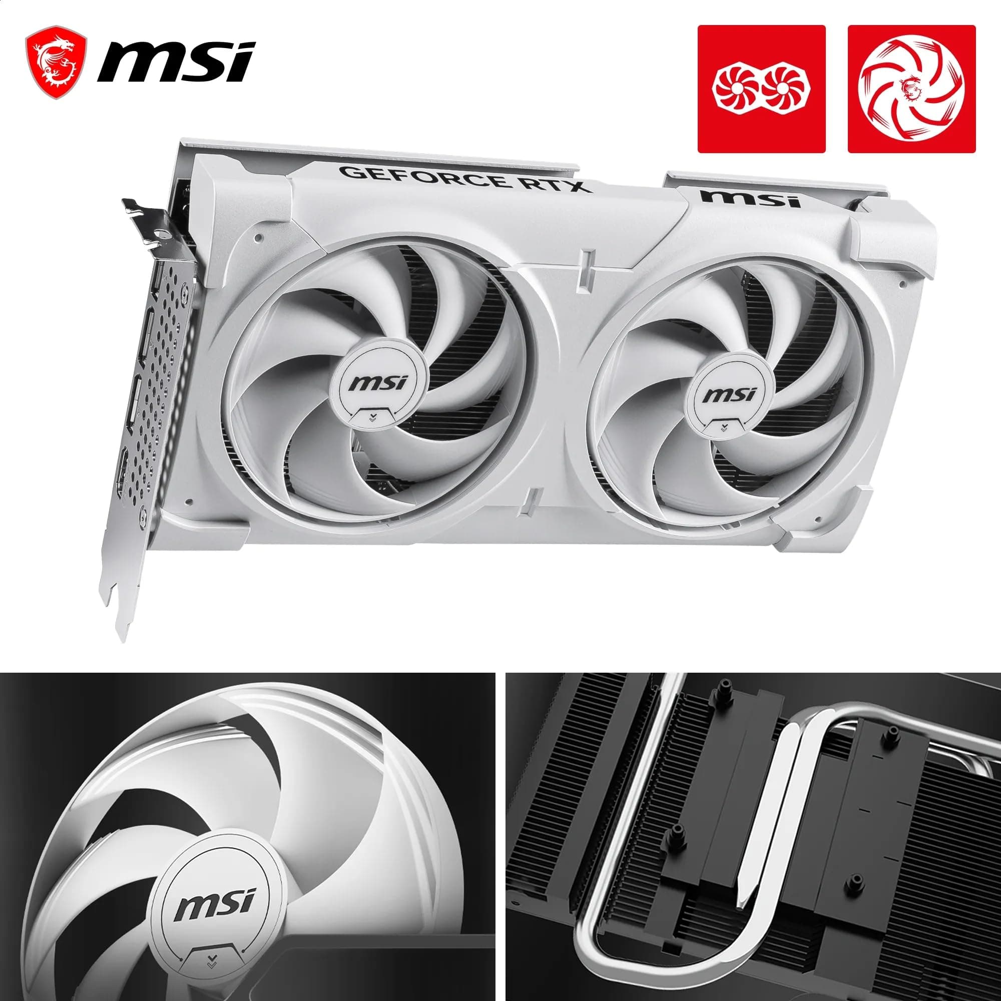 MSI GeForce RTX 5060 Ti 16G Ventus 2X OC White - 16GB GDDR7 (28Gbps/128-bit), PCIe 5, Boost: 2602 MHz, HDMI 2.1b, DisplayPort 2.1b Bild 7