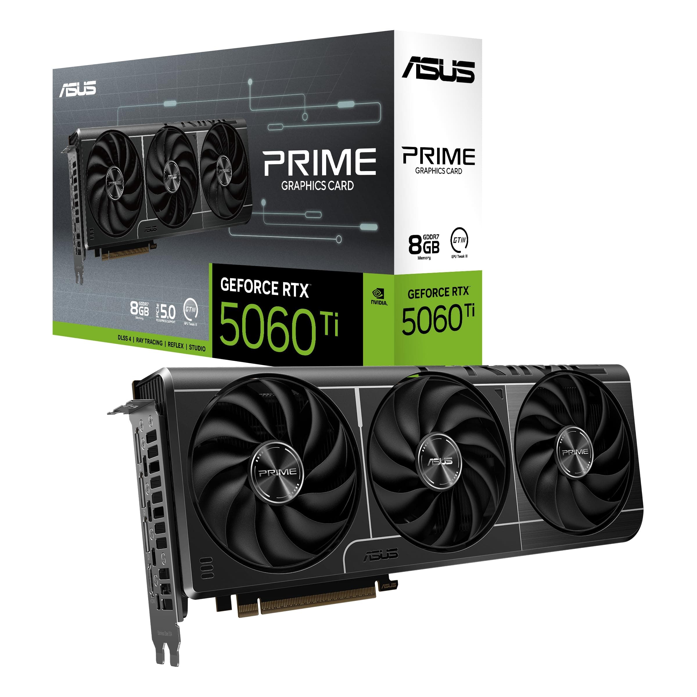 ASUS Prime GeForce RTX 5060 Ti 8GB GDDR7 Gaming Grafikkarte (Nvidia GeForce RTX5060Ti DLSS 4, 2,5-Slot Design, PCIe 5.0, 3X DisplayPort 2.1b, 1x HDMI 2.1b, PRIME-RTX5060TI-8G) Bild 2
