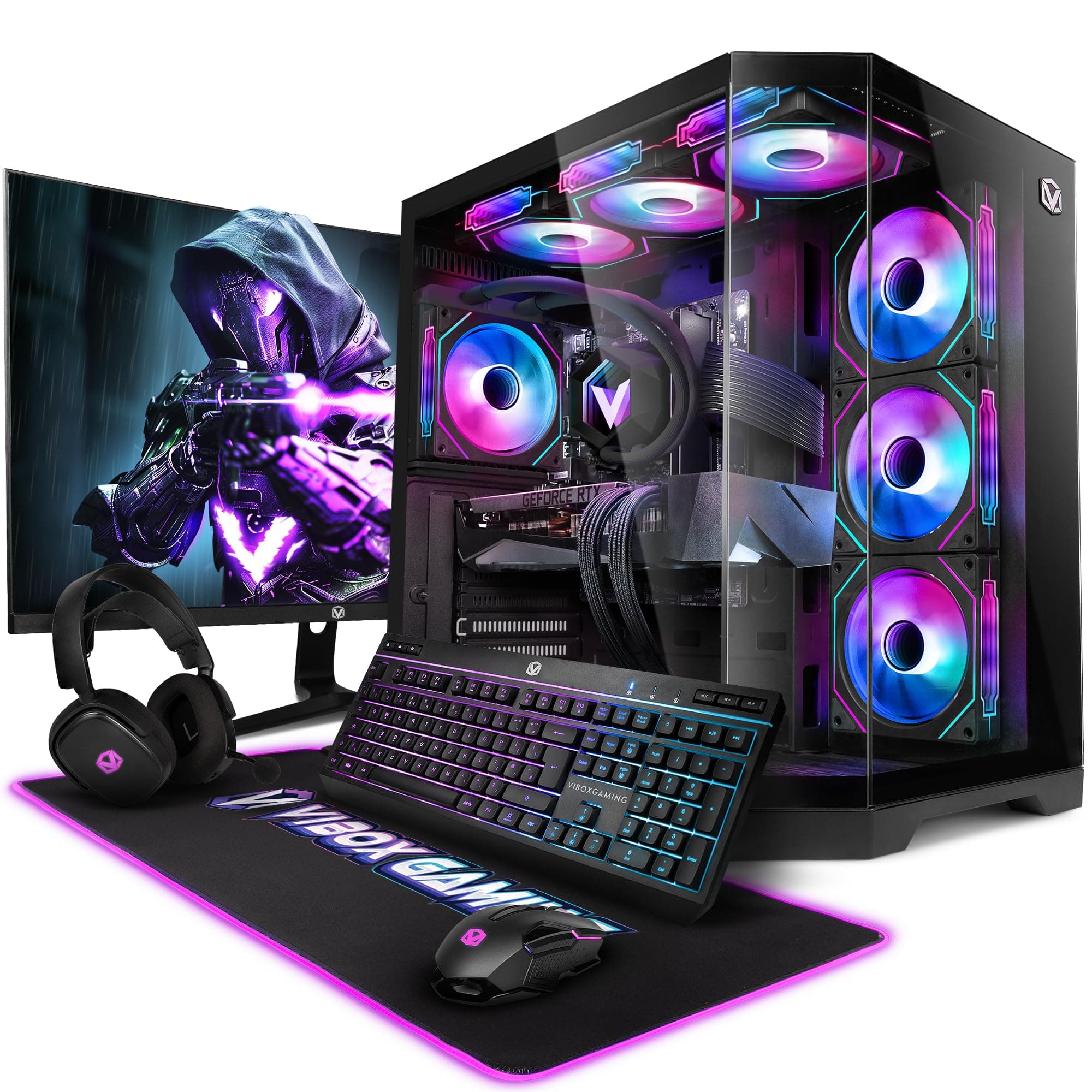 Vibox Gaming PC Set Komplett • Monitor 27 Zoll • AMD Ryzen 7 5700X 4,2 GHz • Nvidia RTX 5070 12GB • 32GB RAM • 1TB SSD • Windows 11 • WLAN 6 + Bluetooth 5.4 • Noir Schwarz 1 TB 32 GB Nvidia GeForce RTX 5070 Windows 11 Home