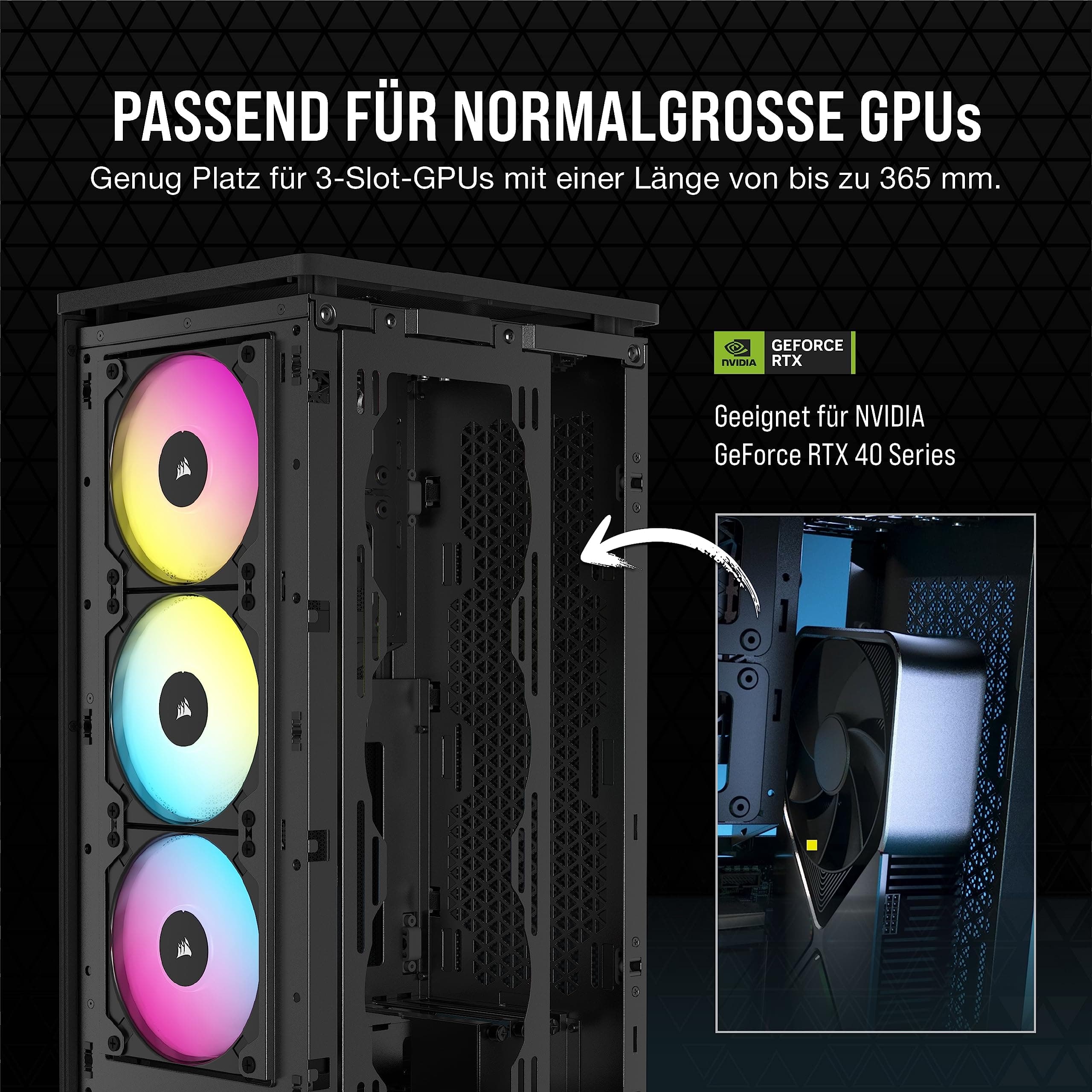 Corsair iCUE 2000D RGB Airflow PC-Gehäuse Mini ITX – Form Mini-ITX – Platten aus Stahl – 3 x Slim AF120 RGB inklusive – iCUE Lighting Node Core Controller – Schwarz Schwarz RGB Airflow Bild 7