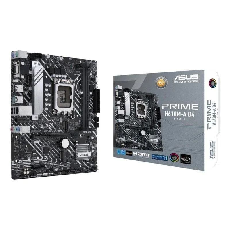 Motherboard ASUS PRIME H610M-A D4-CSM Intel H610 LGA1700 DDR4 Micro ATX RGB